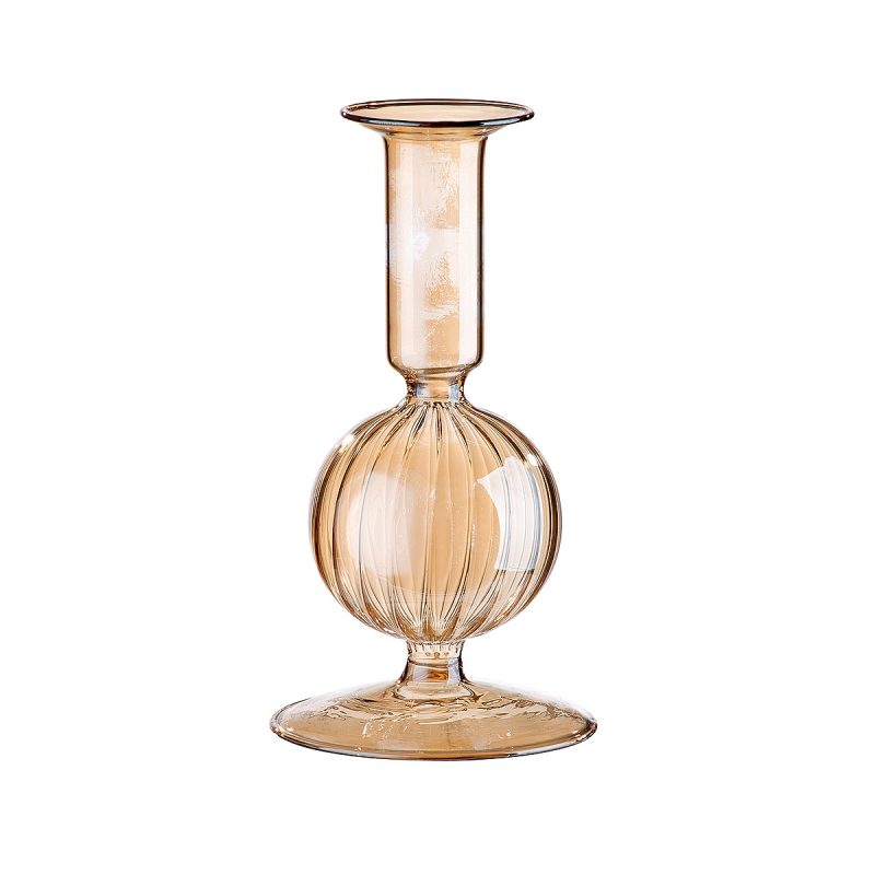 Κηροπήγιο ArteLibre Διάφανο/Μελί Γυαλί 15.5cm