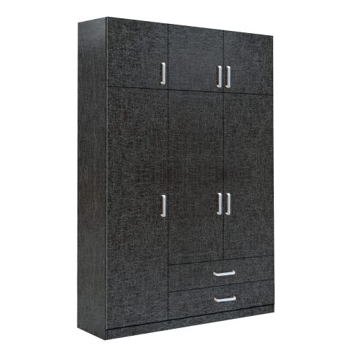 Ντουλάπα ArteLibre BENGTA Μαύρο Μοριοσανίδα 150x60x240cm