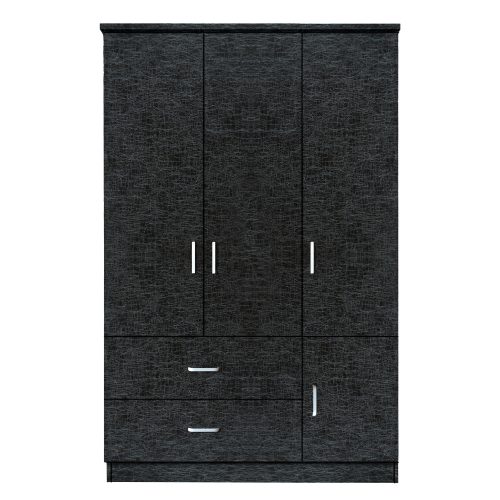Ντουλάπα ArteLibre TUBEROSA Μαύρο Μοριοσανίδα 120x50x180cm