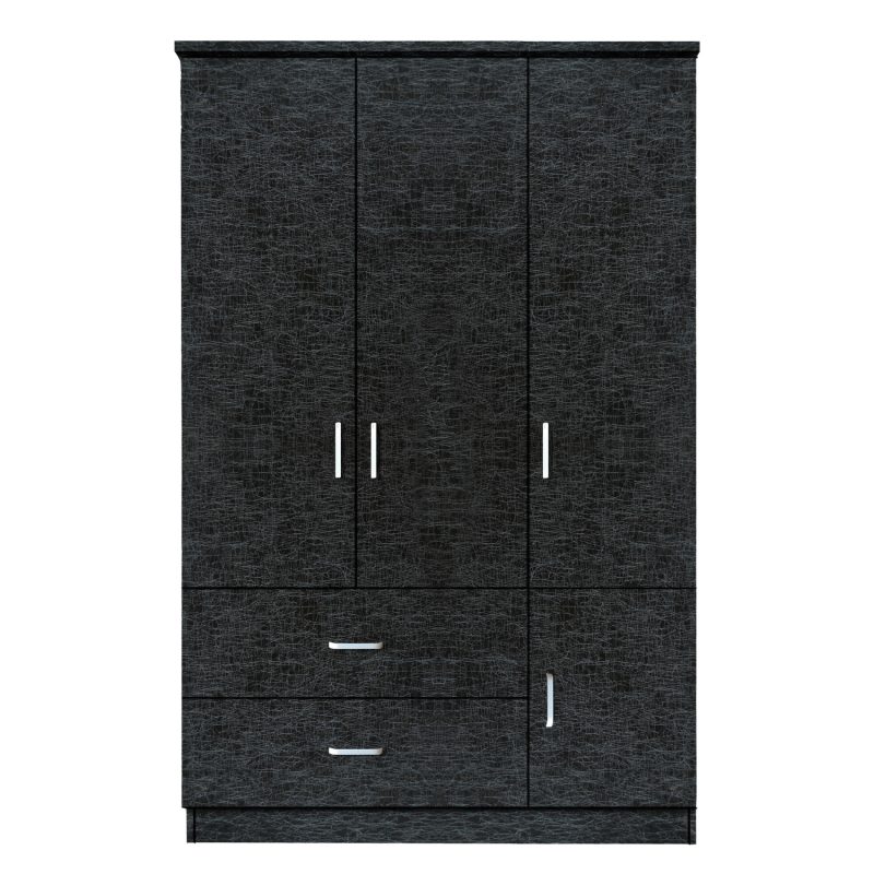 Ντουλάπα ArteLibre TUBEROSA Μαύρο Μοριοσανίδα 120x50x180cm