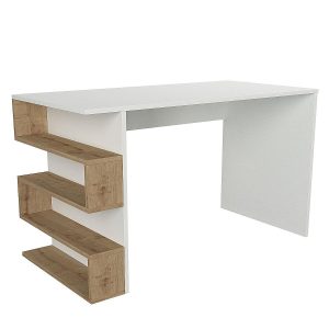 Γραφείο ArteLibre AIGINA Λευκό/Καρυδιά/Μαύρο 120x60x148cm