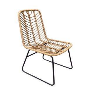 Καναπές Κήπου ArteLibre ARVENIUS Φυσικό/Μαύρο Rattan 124x57x77cm