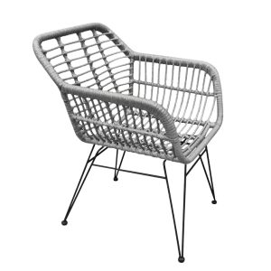 Καναπές Κήπου ArteLibre ARVENIUS Φυσικό/Μαύρο Rattan 124x57x77cm