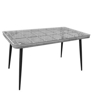 Τραπεζάκι Κήπου ArteLibre ALBIUS Γκρι Rattan/Μέταλλο/Γυαλί Φ50x35cm