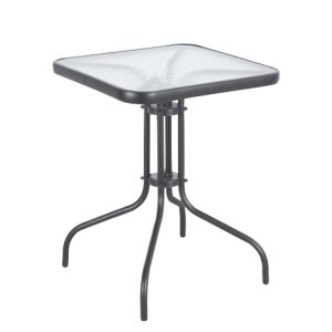 Τραπεζάκι Κήπου ArteLibre ALBIUS Γκρι Rattan/Μέταλλο/Γυαλί Φ50x35cm
