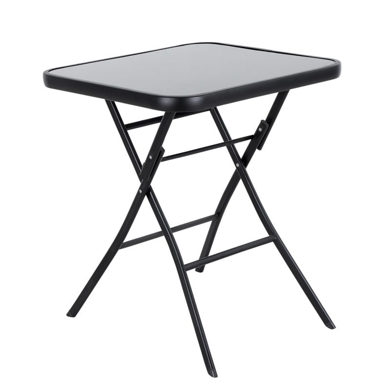 Τραπέζι Μεταλλικό ArteLibre Πτυσσόμενο TAURUS Μαύρο 60x60x70cm