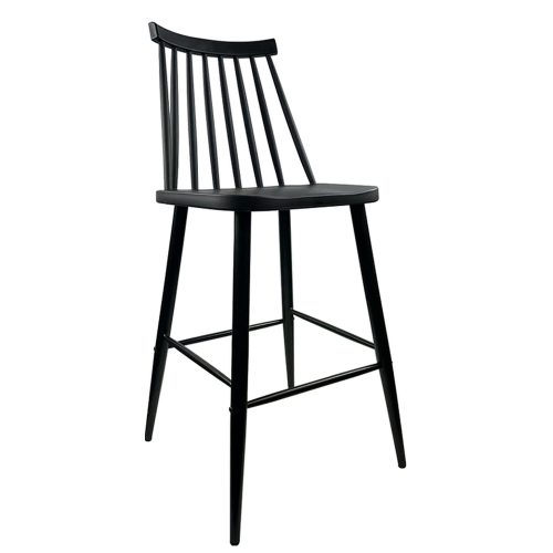 Σκαμπό Bar ArteLibre MARANTA Μαύρο PP/Μέταλλο 45x46x97cm
