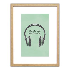 Πίνακας Σε Κορνίζα ArteLibre Πλαστικό 'Music On. World Off.' 35x45x1.8cm