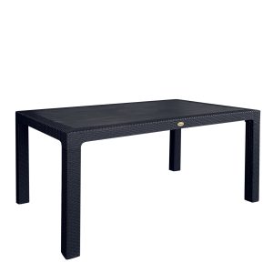 Τραπεζάκι Κήπου ArteLibre ALBIUS Γκρι Rattan/Μέταλλο/Γυαλί Φ50x35cm