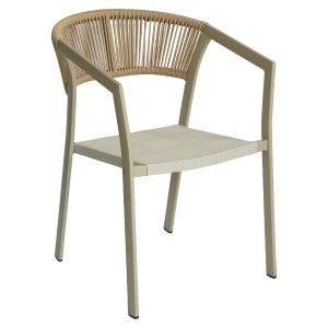 Τραπεζάκι Κήπου ArteLibre ALBIUS Γκρι Rattan/Μέταλλο/Γυαλί Φ50x35cm