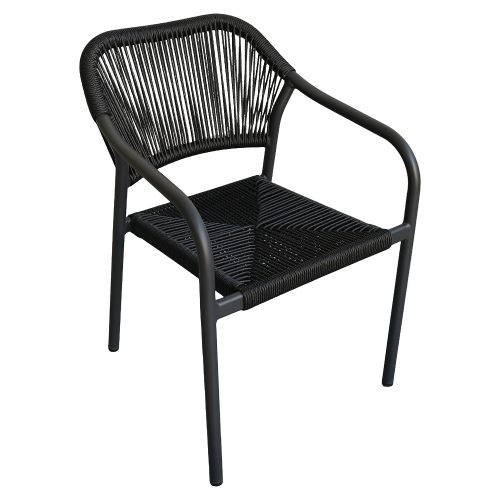 Πολυθρόνα Κήπου ArteLibre MOOREA Ανθρακί Αλουμίνιο/Rattan 58x56x79cm