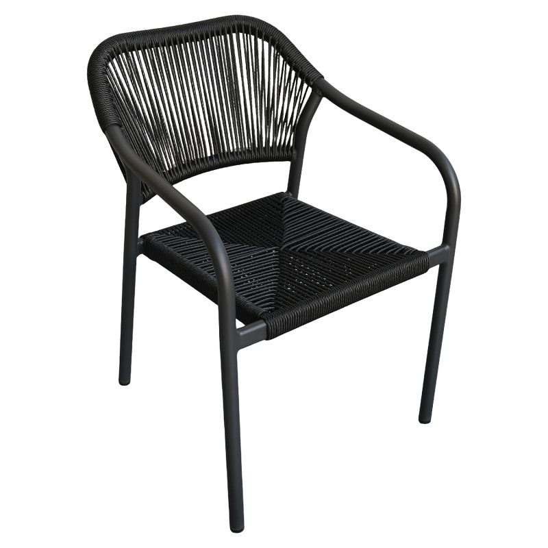 Πολυθρόνα Κήπου ArteLibre MOOREA Ανθρακί Αλουμίνιο/Rattan 58x56x79cm