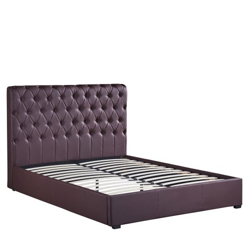Κρεβάτι ArteLibre ARABIS Καφέ PU 220x160.5x120cm (Στρώμα 150x200cm)