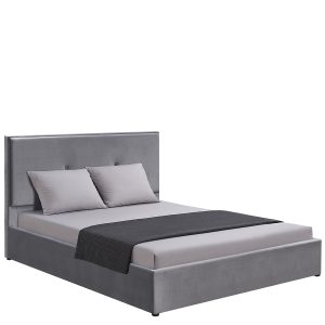Κρεβάτι Υπέρδιπλο ArteLibre YUMA Γκρι Ύφασμα 214x1170x10cm (Στρώμα 160x200cm)