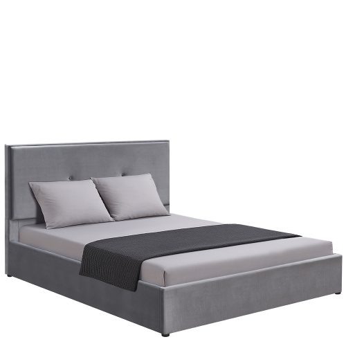 Κρεβάτι Υπέρδιπλο ArteLibre YUMA Γκρι Ύφασμα 214x1170x10cm (Στρώμα 160x200cm)