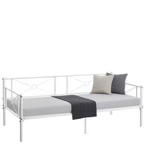 Καναπές Κρεβάτι ArteLibre CIMARRON Λευκό Μέταλλο 197.5x96x75cm (Στρώμα 90x190cm)