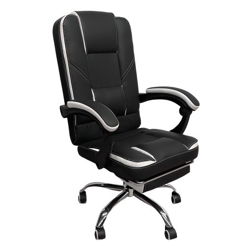 Καρέκλα Γραφείου OPTISEAT Μαύρο/Λευκό PVC/Μέταλλο 67x65x105-115cm
