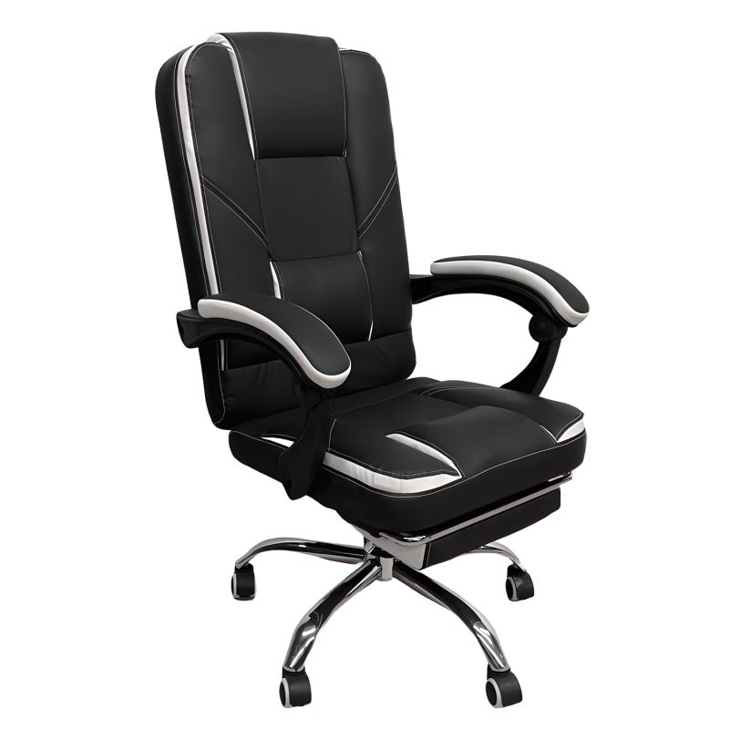 Καρέκλα Γραφείου OPTISEAT Μαύρο/Λευκό PVC/Μέταλλο 67x65x105-115cm
