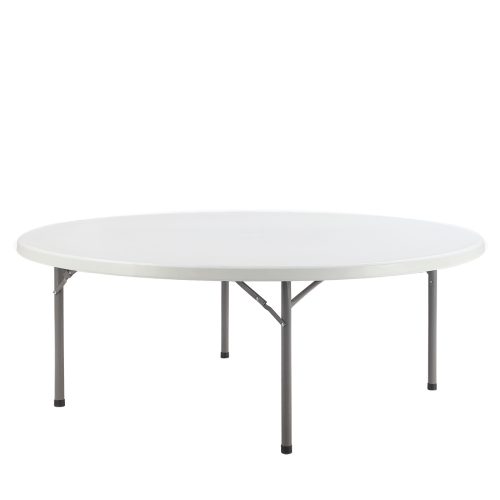 Τραπέζι Catering Στρογγυλό ArteLibre TILIA Πτυσσόμενο (Βαλίτσα) Λευκό/Γκρι HDPE/Μέταλλο Φ122x74cm