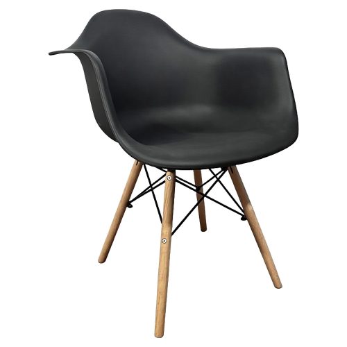 Καρέκλα ArteLibre ECLORA Μαύρο/Φυσικό PP/Ξύλο/Μέταλλο 63x58x78cm