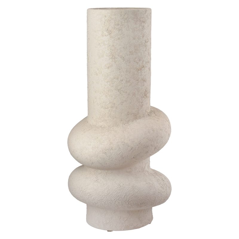 Βάζο 'Ring' Κεραμικό Ανοιχτό Γκρι 31x15cm