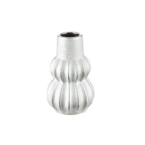 Βάζο Κεραμικό Ασημί χρώμα D10X16Cm D10X16Cm