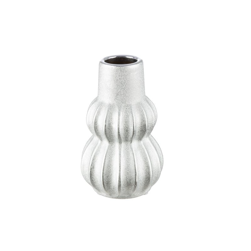 Βάζο Κεραμικό Ασημί χρώμα D10X16Cm D10X16Cm