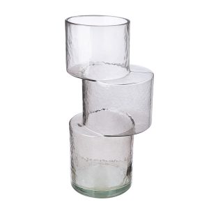 Βάζο 'Levels' Γυαλί Γκρι 11.5x13.5x28.5cm