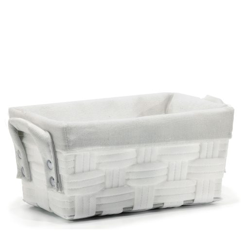Καλάθι Αποθήκευσης Λευκό Polyester 28x17x13cm