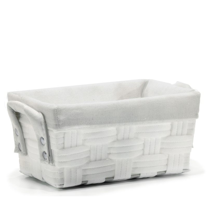 Καλάθι Αποθήκευσης Λευκό Polyester 28x17x13cm