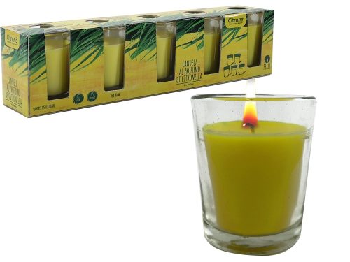 Κερί 45g Άρωμα Lemongrass Σε Γυάλινο Ποτήρι Φ5x6cm Σετ 5Τμχ