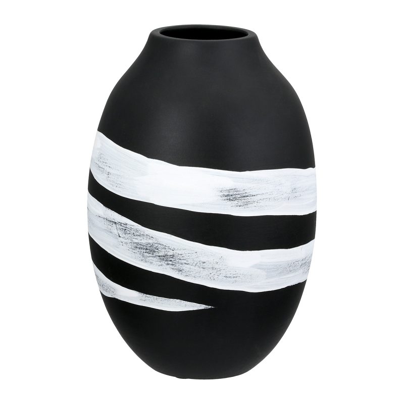 Βάζο Στρογγυλό Κεραμικό Μαύρο D14X21Cm D14X21Cm