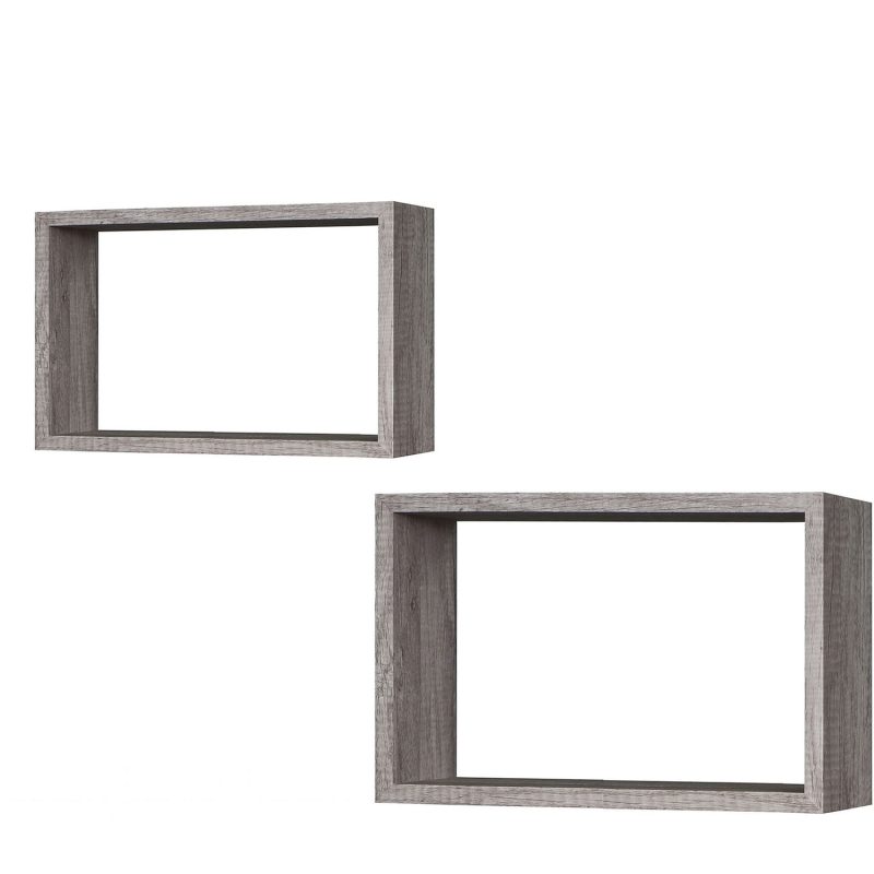 Ράφια Γκρι Δρυς 40x27x12cm/36.5x23.5x12cm 2Τμχ
