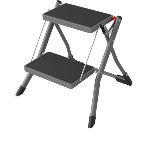 Σκαμπό Διπλής Σκάλας Γκρι Ατσάλινο 49.5x48.5x44.5cm