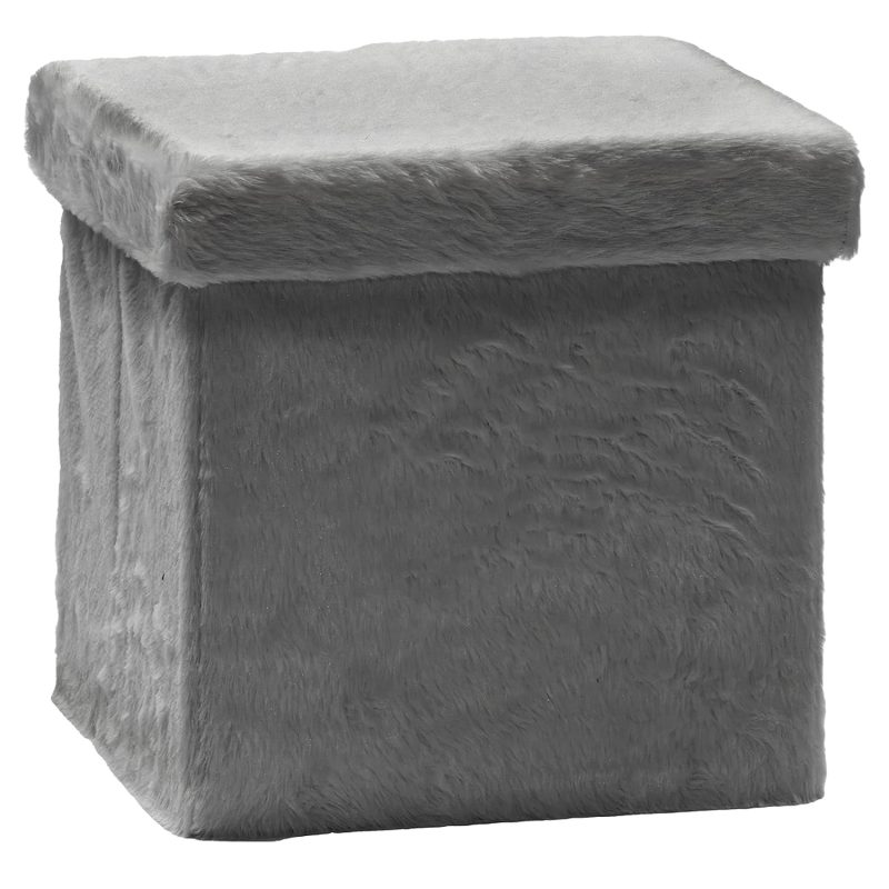 Πουφ Αναδιπλούμενο Γκρι Velure 38x38cm