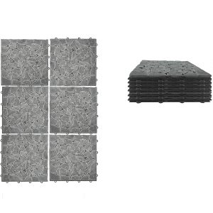 Πλακάκια Δαπέδου Μαύρο Πέτρα 30.5x30.5x2cm 6Τμχ