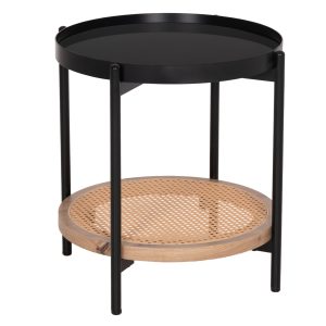 ΒΟΗΘΗΤΙΚΟ ΤΡΑΠΕΖΙ SEITZ HM18031 ΓΥΑΛΙ TOP-ΜΕΤΑΛΛΟ-RATTAN ΣΕ ΦΥΣΙΚΟ Φ50x56Υεκ.