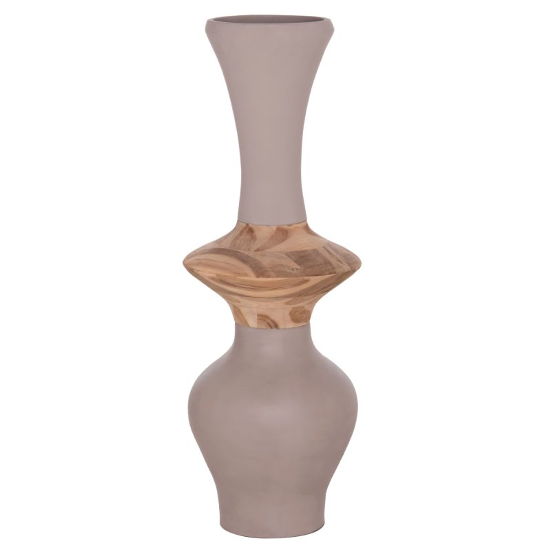 ΔΙΑΚΟΣΜΗΤΙΚΟ ΒΑΖΟ ΔΑΠΕΔΟΥ NEBULA HM4660.05S FIBER CEMENT TAUPE--ΞΥΛΟ ΤΕΑΚ Φ45x115Υεκ