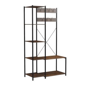 Ραφιέρα ArteLibre AVEIRO Φυσικό/Μαύρο MDF/Μέταλλο 80x34x80cm