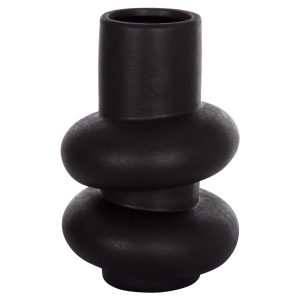 ΕΠΙΤΡΑΠΕΖΙΟ ΚΕΡΑΜΙΚΟ ΔΙΑΚΟΣΜΗΤΙΚΟ ROOK HM4627.02 ΜΑΥΡΟ ΜΑΤ Φ16x25,5Υεκ