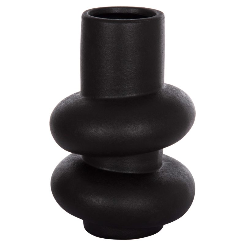 ΕΠΙΤΡΑΠΕΖΙΟ ΚΕΡΑΜΙΚΟ ΔΙΑΚΟΣΜΗΤΙΚΟ ROOK HM4627.02 ΜΑΥΡΟ ΜΑΤ Φ16x25,5Υεκ