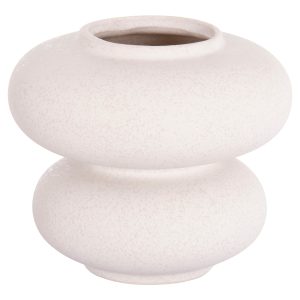 ΕΠΙΤΡΑΠΕΖΙΟ ΚΕΡΑΜΙΚΟ ΔΙΑΚΟΣΜΗΤΙΚΟ ROOK HM4629.01 ΥΠΟΛΕΥΚΟ ΚΡΥΣΤΑΛΛΙΚΟ Φ18x17Υεκ