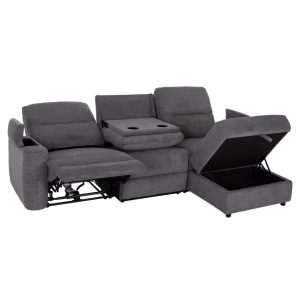 ΚΑΝΑΠΕΣ ΔΕΞΙΑ ΓΩΝΙΑ SYNTHIA HM3308.03R ΑΝΑΚΛΙΣΗ & ΑΠΟΘ.ΧΩΡΟΣ--ΓΚΡΙ 245x170x98Υεκ