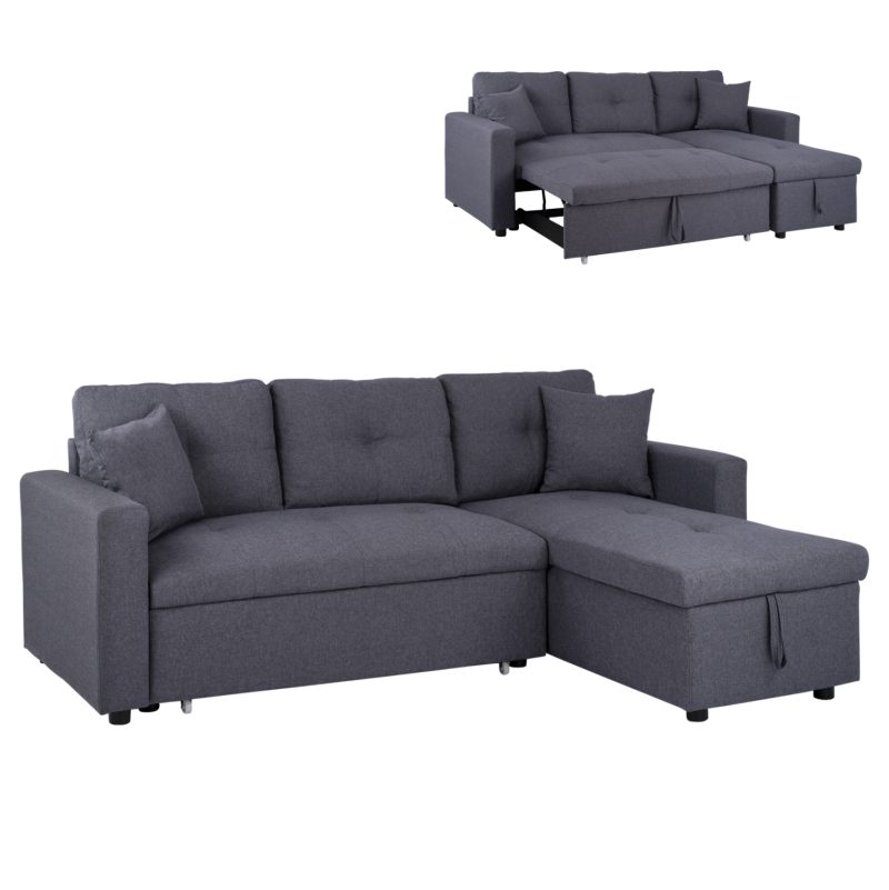 ΚΑΝΑΠΕΣ ΓΩΝΙΑ ΚΡΕΒΑΤΙ WAYNE 224x147x85Υεκ. HM3028.11 ΓΚΡΙ ΥΦΑΣΜΑ