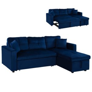 ΚΑΝΑΠΕΣ ΓΩΝΙΑ ΚΡΕΒΑΤΙ WAYNE 224x147x85Υεκ. HM3028.18 ΒΕΛΟΥΔΟ ΜΠΛΕ