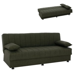 ΚΑΝΑΠΕΣ ΚΡΕΒΑΤΙ ANDRI ΤΡΙΘΕΣΙΟΣ DARK OLIVE HM3239.05 180x72x77 εκ.