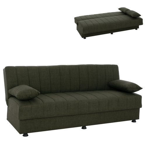 ΚΑΝΑΠΕΣ ΚΡΕΒΑΤΙ ANDRI ΤΡΙΘΕΣΙΟΣ DARK OLIVE HM3239.05 180x72x77 εκ.