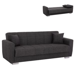 ΚΑΝΑΠΕΣ ΚΡΕΒΑΤΙ POLYA ΤΡΙΘΕΣΙΟΣ HM3240.03 ΓΚΡΙ 215x85x76Υ εκ.