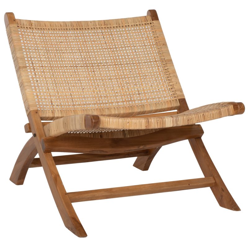 ΚΑΡΕΚΛΑ LOUNGE ΑΝΑΔΙΠΛΟΥΜΕΝΗ ANTIL HM9379.01 ΜΑΣΙΦ ΞΥΛΟ ΤEAK ΦΥΣΙΚΟ 66x77x67Yεκ.