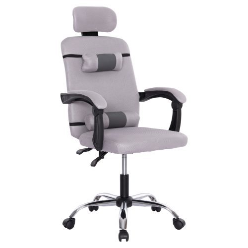 ΚΑΡΕΚΛΑ ΓΡΑΦΕΙΟΥ CRONER HM1196.02 ΓΚΡΙ MESH-ΜΕΤΑΛ.ΒΑΣΗ 58x67x124Υεκ.